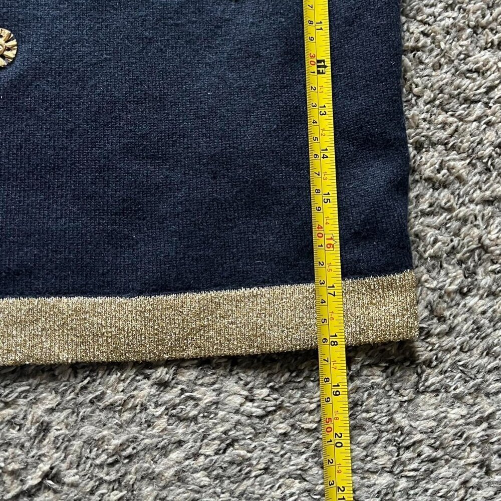 Adrienne Vittadini Angora Wool Sweater Womens Large Black w/Glitter Sun Pendant - Picture 7 of 7